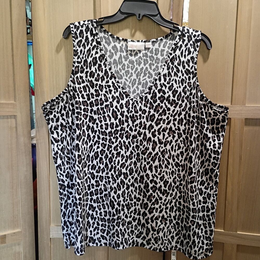 Belle Kim Gravel leopard print tank xl